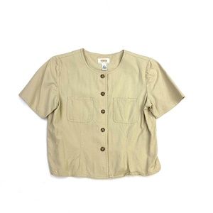 Talbot's Crop Khaki Top